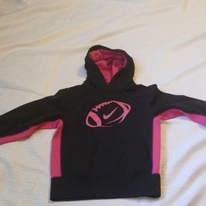 Girls XS Nike Therma fit black hot pink hoodie